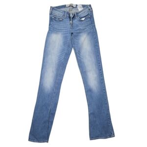 HOLLISTER Women's Skinny Stretch Jeans Size 3L W26 L35 Blue Cotton
